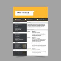 modern and minimalist cv or resume template with photo space vector