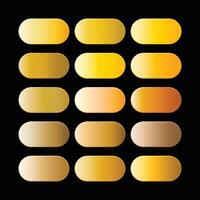 15 golden gradient color collection for UI element vector