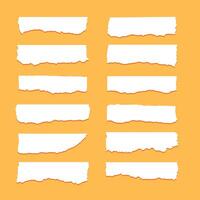Collection of torn ripper paper sheet textures vector