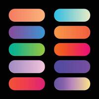 Trendy colorful gradient background in collection for UI element vector