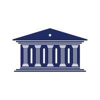 Bank, museum or library icon. Classical architecture building with columns. flat illustration easy to edit and customize. . Column pillar parthenon landmark. illustration flat architectu vector
