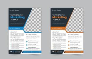 a bundle of 2 different colors a4 flyer template, abstract business flyer, template design or business poster template design vector