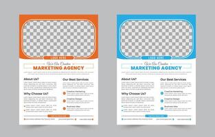 a bundle of 2 different colors a4 flyer template, abstract business flyer vector