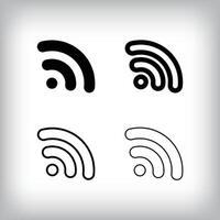Simple wifi sign icon set. 4 Different thicknesses and connecting connection designs. Communication and global icon. vector