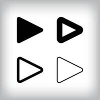 Simple engraving sign icon set. 4 Different thickness and play house designs. Watch and forward icon. vector