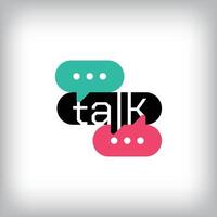 Speech bubble typography design. Unique human dialogue design. Team interview and development company design. vector