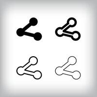 Simple link sign icon set. 4 Different thickness and connection house designs. Communication and global icon. vector