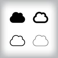Simple cloud icon set. 4 Different thicknesses and archive backup designs. planning and event icon. vector