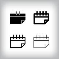 Simple calendar icon set. 4 Different thicknesses and holiday icon designs. planning and event icon. vector