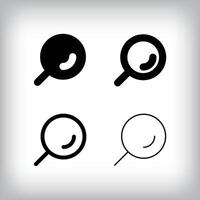 Simple zoom lens icon set. 4 Different thicknesses and magnifier designs. Communication and global icon. vector