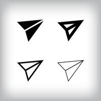 Simple paper airplane icon set. 4 Different thicknesses and designs of planes and messages. Communication and global icon. vector