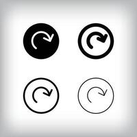 simple rewind arrow icon set. 4 Different thicknesses and repeat and launch designs. Communication and global icon. vector