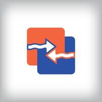 Transportation and exchange design in the circle. Unique guiding motion design. Connection and transport company design. vector
