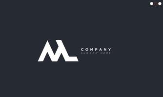 ML Alphabet letters Initials Monogram logo vector