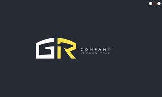 GR Alphabet letters Initials Monogram logo vector
