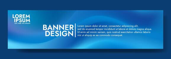 blue banner design template with a blue background vector