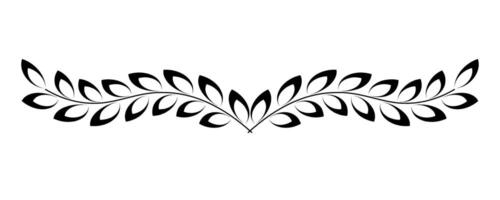 Elegant black leaf branch design on transparent background. Minimal floral branch style tree branches. Award decorative design elements. Flat modern design for books, greeting cards, invitations, web vector