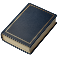 Realistic photo of a blue hardcover book with detailed binding on a transparent background png