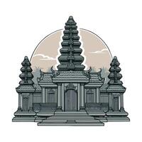 An illustration of a temple ancient simple icon sticker vector