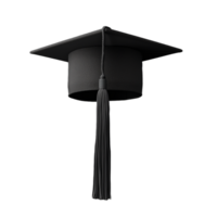 A 3D render of a graduation cap with a long tassel on a transparent background png