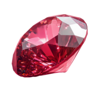 Ruby gemstone with radiant cut and sparkling surface isolated on transparent background png