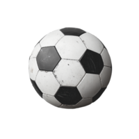 Classic soccer ball with black and white hexagonal pattern on transparent background png