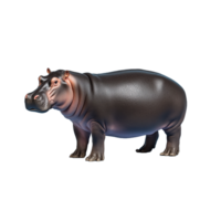 Hippopotamus standing on all fours isolated on transparent background png