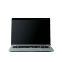 Modern laptop with sleek design shown on transparent background, ideal for tech presentations and digital media use. png
