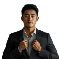 A man in a suit and tie is posing for a photo png