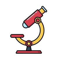 Microscope for biology science learning icon, Outline symbol icon. Editable stroke. vector