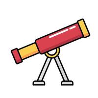 Telescope for learning astronomy science learning icon, Outline symbol icon. Editable stroke. vector
