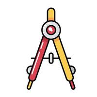Compass math geometry learning icon, Outline symbol icon. Editable stroke. vector