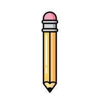 pencil combined with eraser learning icon, Outline symbol icon. Editable stroke. vector