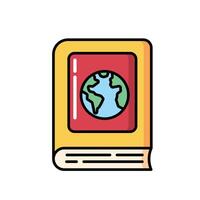 Nature science book learning icon, Outline symbol icon. Editable stroke. vector