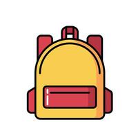 Backpack for school happy student learning icon, Outline symbol icon. Editable stroke vector