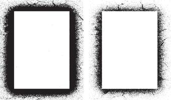 a set of blank white frames with black paint on them, a square frame with black and white grunge effect paint, vector