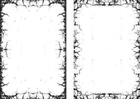 two frames with black and white paint on them, a set of grunge frames with black and white designs illustrations vector