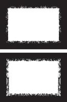 two blank white frames with grunge texture designs on them, vintage photo frame set vector