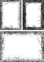 grunge frame set , three white vertical banners with black borders, a square frame with black and white grunge effect paint set vector