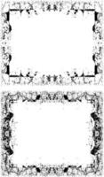 two black and white frames with a black and white design, a set of grunge frames with black and white designs illustrations vector
