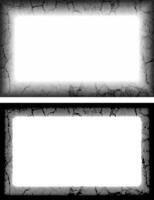 two blank white frames with a black background, a set of grunge frames with black and white designs illustrations vector