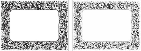 a set of vintage grunge photo frames with different designs, a square frame with black and white grunge effect paint, grunge frame vector
