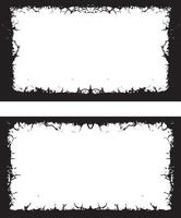 grunge frame illustration set on white background, a square frame with black and white grunge effect paint, vector