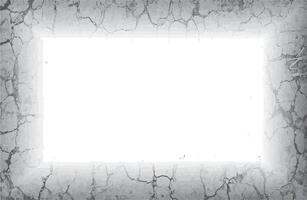 a white square frame with a crack in it, a square frame with black and white grunge effect paint, vector