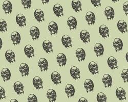 Skull Head pattern background illustration vintage fabric textile design print art editable vector