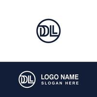 DL logo initials template with circle. vector