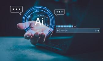 AI, Artificial Intelligence, technology smart robot AI, Chatbot, assistant, secretary. photo