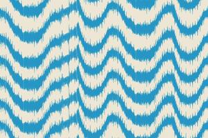 Abstract Blue and Cream Ikat Zigzag Pattern for Contemporary Textile Design. vector