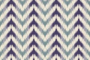 Seamless Ikat fabric pattern with geometric ethnic tribal motifs, perfect for wallpaper, bohemian art and traditional abstract backgrounds. vector