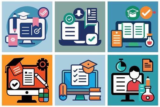 E-Learning Progress Tracker Icon vector